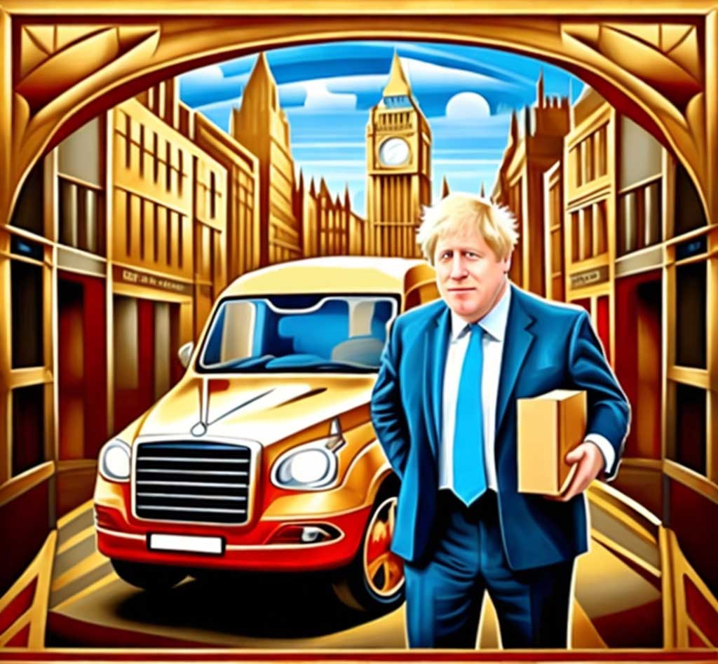 boris johnson as a courier